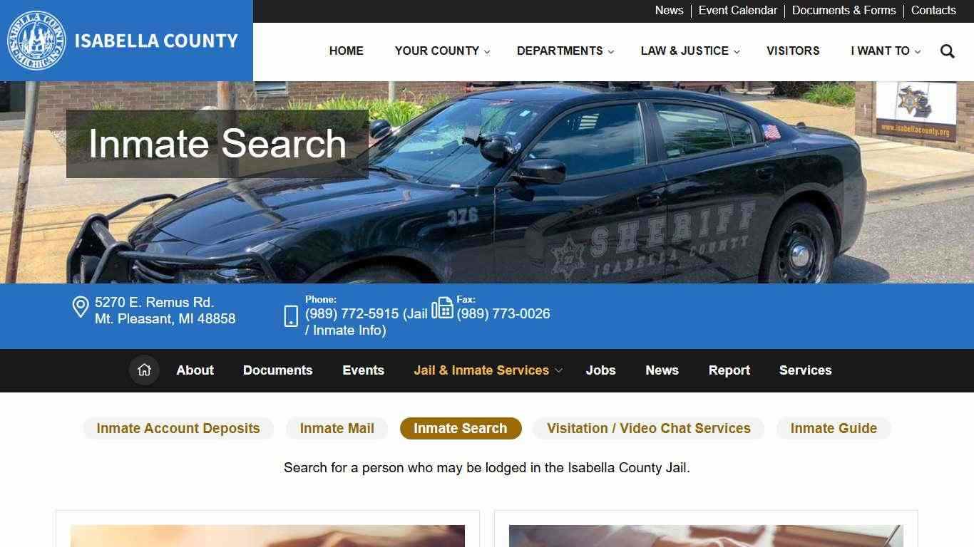 Inmate Search – Isabella County Michigan